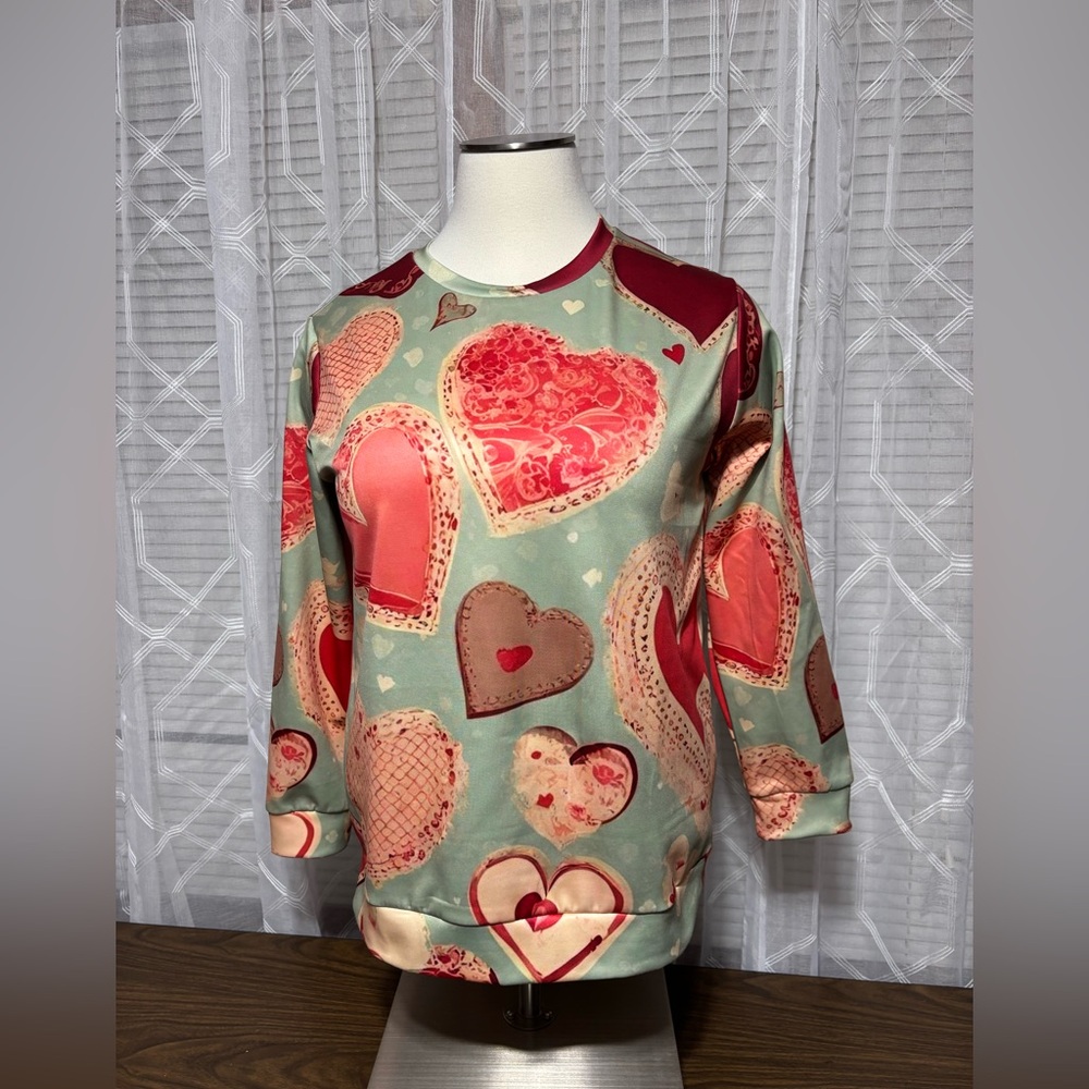 SHEIN Heart pattern XXL TOP 25” p2p 28” L
